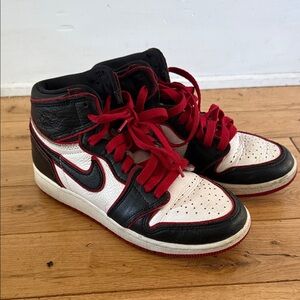 Nike Air Kids Black and Red High-Top Sneakers
